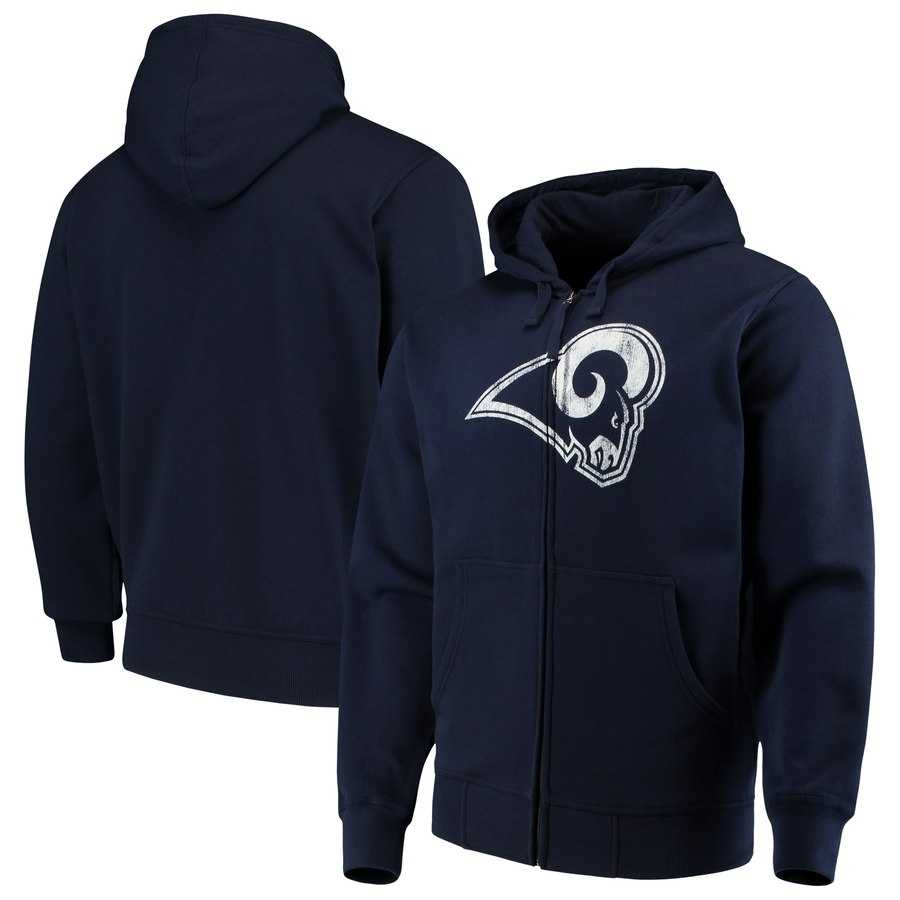 Men's Los Angeles Rams G III Sports by Carl Banks Primary Logo Full Zip Hoodie Navy,We sell and wholesale Men's Los Angeles Rams G III Sports by Carl Banks Primary Logo Full Zip Hoodie Navy on line form chian!